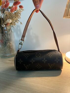 Vintage Louis Vuitton Brown Monogram Canvas Mini Papillon Wristlet